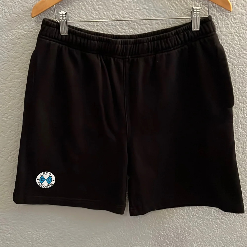 Men Cross Colours Boyz N The Hood Black Fleece Shorts